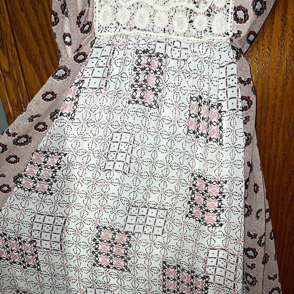 Women's Medium M Maurice’s Maxi Dress Sleeveless Long Flowy Patterned Tie Front - Picture 6 of 6